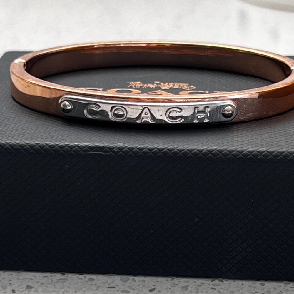 Coach Rose Gold stud earrings and bracelet - Picture 2 of 6